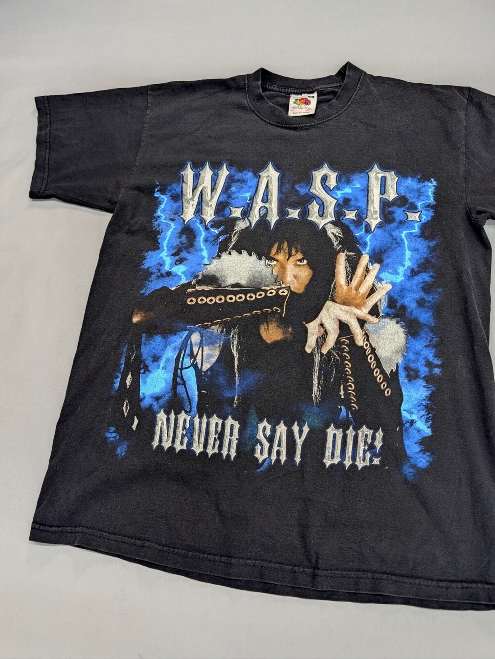 WASP Band T Shirt Fruit Of The Loom Medium Black Metal